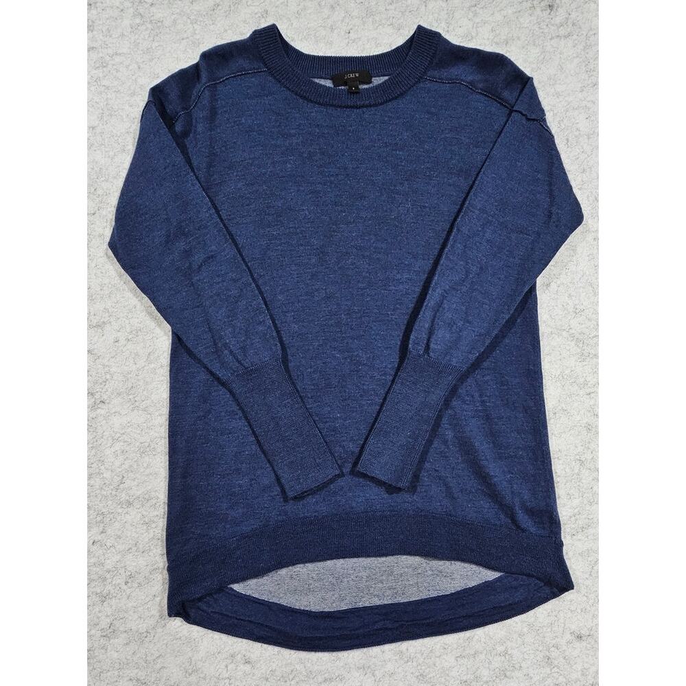 J. Crew Merino Wool Sweatshirt Hi/Low Lightweight  71/29 Wool Cotton Womens Sz S